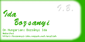 ida bozsanyi business card